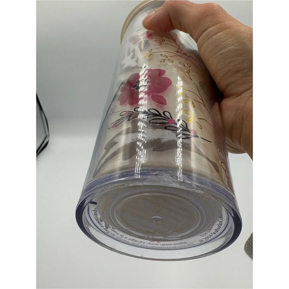 2014 Starbucks Floral Harvest Venti (24oz) Cold Cup Tumbler
